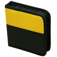 Amps 24 Disc Leather Carry Case Yellow/Black