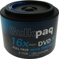 DVD -R 16x Full Face White Printable Screw Pack (50 pack) with handle