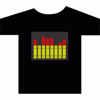 Illuminating T Shirts: T-Qualizer Music T-Shirt 3D Version in Black (Small)