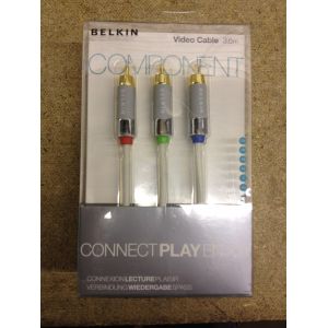 Belkin White Component HDTV Video Color Coded Cable 3.6m Gold Plated A...