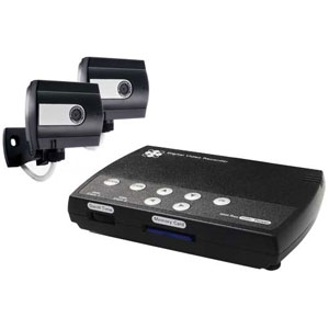 1 x inline digital video recorder, 1 x 64mb SD memory card, 2 x colour camera with 4 metre cable, and 1 x 15 metre cable with scart adapter.