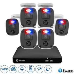 Swann 8-4680 8 Channel DVR 1TB 6 x 1080MQB Audio Camera CCTV Enforcer Kit 846806MQB