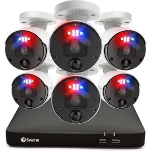 Swann Enforcer CCTV Kit NVR 8780 4K UHD 2TB 6 x Bullet Flash Cameras NVK-889906