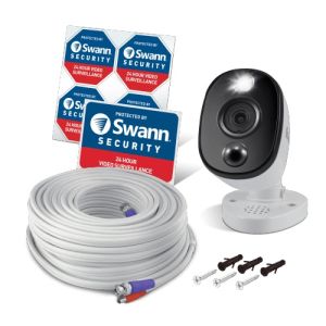 Swann PRO-4KWLB 4K Bullet CCTV Camera Warning Light Siren Fo