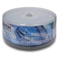 TDK Branded 16x DVD -R (25 Pack)