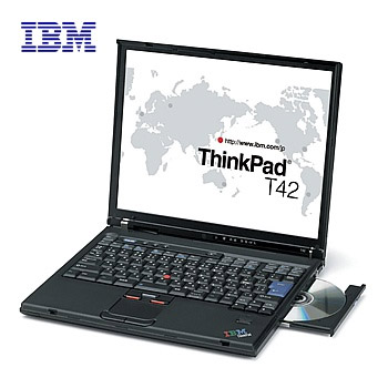 IBM Thinkpad T42 Refurbished Laptop - Centrino 1.8Ghz - 768Mb - 80Gb - CD-RW/DVD-ROM - 15 Inch - WiFi - Bluetooth - Win XP Pro