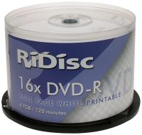 Ridisc 16X DVD-R White FF Printable (50 cake)