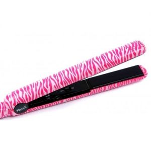 Hair Straightners: Yogi Hair Straightener Tourmaline Ceramic Floating Plate With Heat Mat Pouch Zebra Pink & White