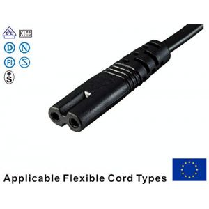 Cables: 1.5M Figure 8 Mains Cable Laptop Charger 2 Pin Euro Plug Power Lead Cord Radio