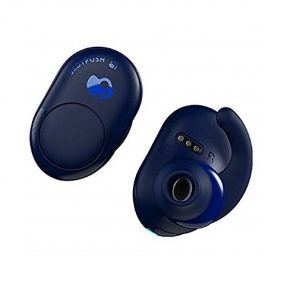 Headphones: SKULLCANDY Push True Wireless Bluetooth Rechargeable Ear Air Pods Headphones Mic - Indigo Blue
