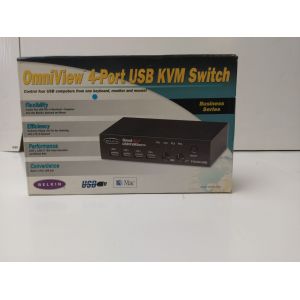 PC Hardware: Belkin 4 Port USB KVM Switch Business Series Control PS/2 USB With Cables Black