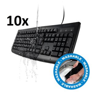 Keyboard & Mice: Wholesale 10 x KENSINGTON K64407UK Pro Fit Washable Keyboard UK QWERTY USB 2.0 Numeric Keypad