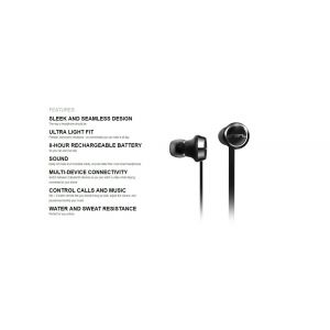 Headphones: SOL REPUBLIC Shadow Wireless Bluetooth Neckband Headphone Earphone Mic 8 Hr Battery - Black