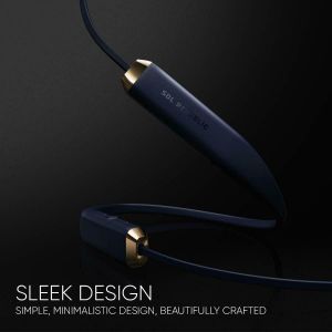 Headphones: SOL REPUBLIC Shadow Wireless Bluetooth Neckband Headphone Earphone Mic 8 Hr Battery - Navy