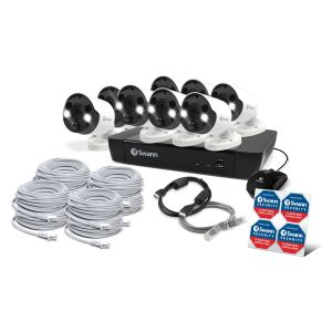 Swann 16 8580 NVR 16 Channel 2TB 4K CCTV Security System 8 x NHD-885MSFB Spotlight Heat Motion Cameras CCTV Kit