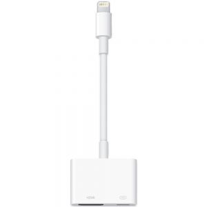 iPad Accessories: Genuine Apple Lightning Digital AV Adapter HDMI Connect To TV MD826ZM/A - White