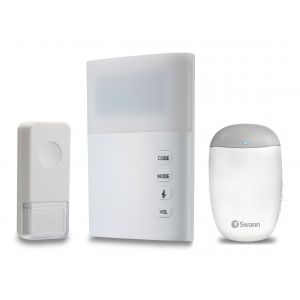 CCTV Accessories: Swann Wireless Doorbell with Large LED Light Hard Of Hearing + Extra Chime Unit