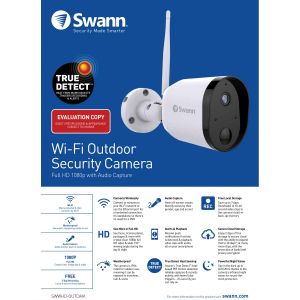 CCTV Cameras: Swann 1080p HD Wi-Fi Outdoor Security Camera OUTCAM Motion Heat Night Audio Cloud Alexa - Twin Pack