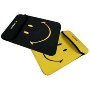 Port Designs Smiley Series Reversible Netbook Tablet Skin 10 inch Black Yellow 140260