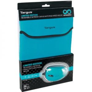 Targus BEU3143-01P Reversible Netbook Skin & Wired USB Mouse Bundle  Fits Netbook Upto 11.6 inch - Black/Blue