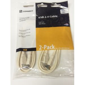 Laptop Accessories: Belkin 2Connect USB 2.0 A to B High Speed Cable Printer Scanner PC Mac - TWIN PACK