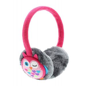 KitSound Audio Kids On-Ear Earmuffs Built In Headphones iPod iPhone Pink Owl