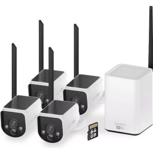 Swann MaxRanger4K Solar Security System Kit Wireless Cameras x4 SWNVK-MR4KSD4