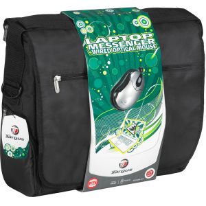 Targus Laptop Messenger Bag BEU3098-01p 15.4 inch Notbook Case & Portable Optical Mouse Bundle