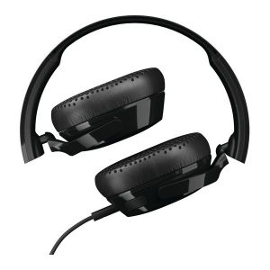 Headphones: Skullcandy RIFF On-Ear Wired Headphones with Mic Fordable Track Control - Black