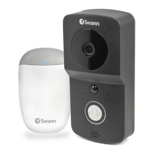 CCTV Accessories: Swann DP720 HD 720P WiFi Wireless Smart Video Doorbell Rechargeable + Extra Chime Unit