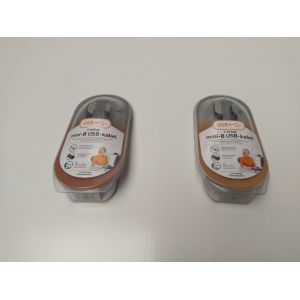 2 x Belkin mini-B USB cable Premium series 4 pin Genuine LED