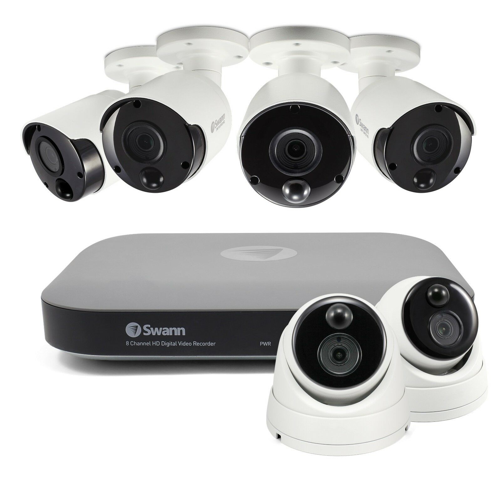 Swann 4980 DVR 8 Channel 2TB 5MP Bullet Dome 6 Camera CCTV Kit SWDVK8