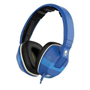 Headphones: SKULLCANDY CRUSHER Wired Headphones Mic Remote Supreme Sound Bass control - Royal Blue