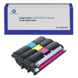 Printer Accessories: Genuine Konica Minolta Laser Printer Toner Cartridge Kit Triple Pack - Cyan Magenta Yellow