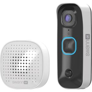 Swann Buddy 4K Wi-Fi Wireless Video Doorbell Security Camera, Two-Way Audio, Motion Detection, Night Vision, Cloud Storage Home Surveillance Solution 