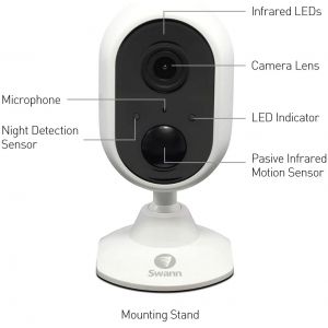 CCTV Cameras: Swann WIFI ALERTCAM 1080p Indoor Security CCTV Camera Mic Motion Night Full HD