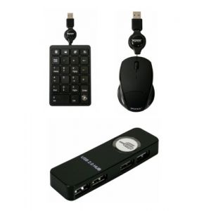 Laptop Accessories: Port Designs NAOS Travel Pack Notebook Accessories Num Keypad Mouse 4 Port USB