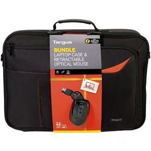 Targus Laptop Bag BEU3121-02p 18 inch Notbook Case & Retractable Optical Mouse Bundle