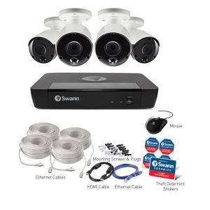 Swann NVR 8580 8 Channel CCTV Security System 2TB 4K Thermal 4 x NHD-885MSB Camera kit