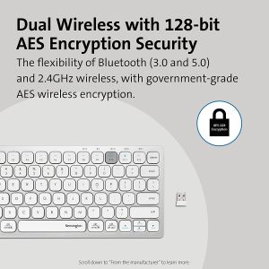 Keyboard & Mice: KENSINGTON K75504UK Dual Wireless Bluetooth Compact Keyboard UK QWERTY White