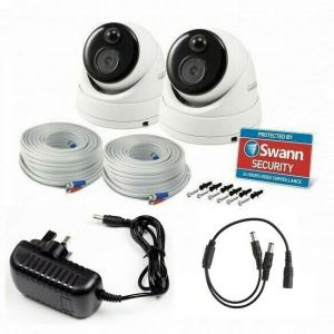 CCTV Cameras: Swann PRO-4KDOME Ultra HD Thermal Sensing Dome Security Cameras CCTV NVR-5580 - Twin Pack