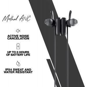 Headphones: Skullcandy Method ANC Wireless Magnetic Earbuds In-Ear Bluetooth Mic Tile 6 Hr Battery - Black