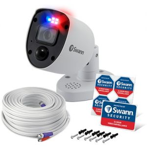 CCTV Cameras: Swann PRO-4KRL 4K Enforcer Bullet CCTV Camera Flashing Lights & Siren for DVR 5680