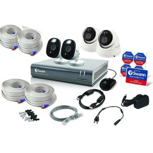 CCTV Systems: Swann DVR 4580 4 Channel 1TB 1080p HD 2x1080MSFB 2x1080MSD Hybrid FLASH CCTV kit