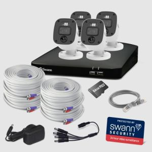 Swann 4685 4 Channel DVR 64GB 4x 1080MQB Audio Camera CCTV Enforcer Kit 446854MQB