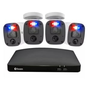 Swann 85680 8 Channel DVR 2TB 4 x 4KMQB Audio Camera 4k Enforcer Kit 856804MQB