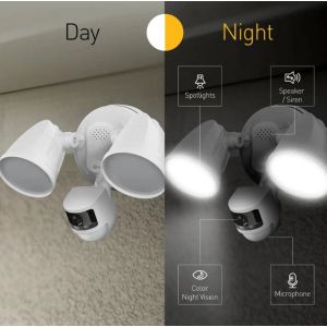 CCTV Cameras: Swann SWIFI-4KFLOCAM-EU 4K Floodlight Wi-Fi Security Camera White Smart CCTV