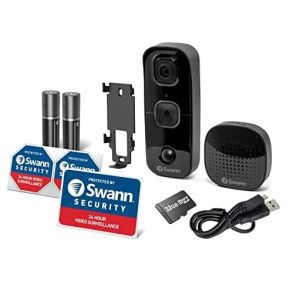 CCTV Accessories: SwannBuddy SWIFI-BUDDY Wireless Video Door Bell 1080p HD Rechargeable Chime Unit