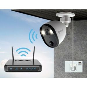 CCTV Cameras: SWANN SWIFI-SPOTCAM-EU Full HD 1080p WiFi Spotlight Outdoor Security Camera - Twin Pack