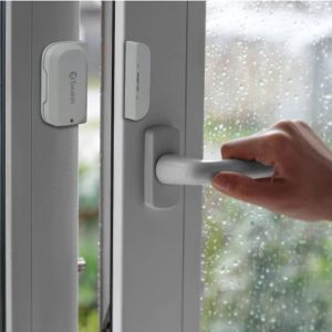  CCTV Accessories: Swann SWIFI-WDOORPK2 Window Door Entry Sensor Smartphone Alerts WiFi Long Battery (Twin Pack)